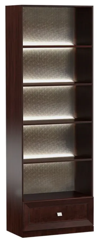 Top-Preis Casa Padrino Armoire Étagère de Luxe Marron Foncé / Argent 70,4 x 44,2 x H. 225,6 cm - Armoire de Bureau Lumineuse avec Tiroir