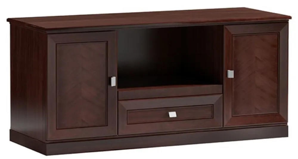 Casa Padrino Armoire de Télévision de Luxe avec 2 Portes et Tiroir Marron Foncé / Argent 165 x 60 x H. 76 cm - Meubles de Salon Jetzt Kaufen