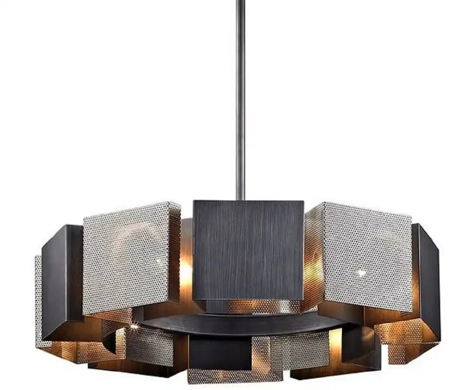 Günstig Casa Padrino lustre de luxe graphite / argent Ø 69,9 x H. 18,4 cm - Collection de Luxe