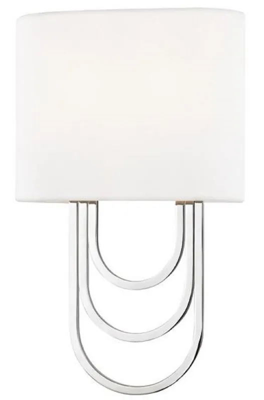 Casa Padrino applique murale de luxe argent / blanc 20,3 x 9,5 x H. 34,3 cm - Applique Murale Design avec Abat-Jour Sofort Bestellen