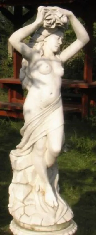 Casa Padrino Sculpture Art Nouveau Vierge Ø 47 x H. 130 cm - Décoration de Jardin Splendide - Spécial! Kracherpreis