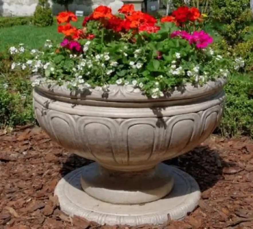Neuheit Casa Padrino Pot de Fleurs Baroque Ø 80 x H. 52 cm - Magnifique Pot de Fleurs Rond de Style Baroque - Spécial!