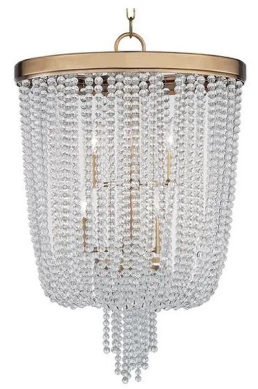 Sale Casa Padrino lampe suspendue de luxe laiton antique Ø 46,4 x H. 70,5 cm - Lampe Suspendue Ronde en Verre de Cristal