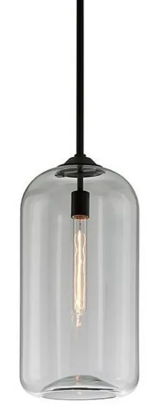 Casa Padrino lampe suspendue de luxe noir Ø 25,4 x H. 52,7 cm - Lampe Suspendue avec Abat-Jour en Verre Rond Bestseller