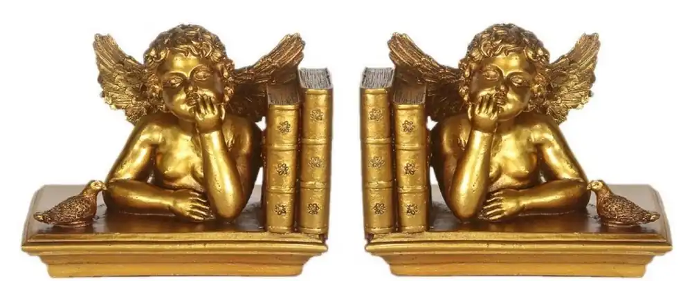 Casa Padrino ensemble de serre-livres baroque anges or 18 x 11 x H. 14 cm - Accessoires de Décoration Baroque Solange Der Vorrat Reicht
