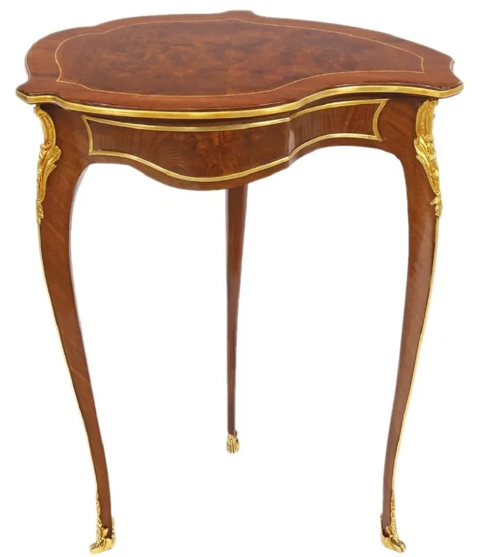 Letzte Chance Casa Padrino table d'appoint baroque en acajou marron / or 56 x 40 x H. 75 cm - Mobilier de Salon Baroque
