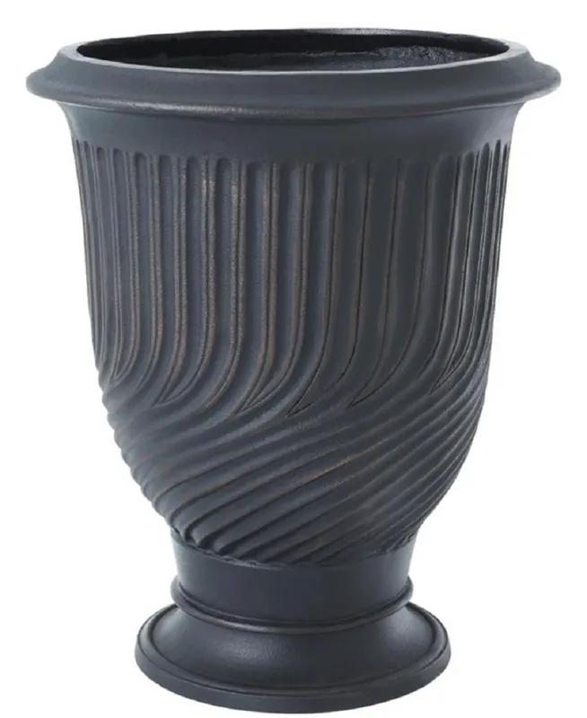 Casa Padrino Pot de Fleurs de Luxe Bronze Antique Ø 48 x H. 56 cm - Pot de Plante Rond en Aluminium - Qualité de Luxe Nur Für Kurze Zeit