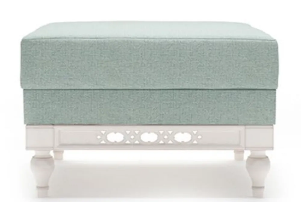 Neue Kollektion Casa Padrino Tabouret Art Nouveau de Luxe Vert Menthe / Blanc 62 x 62 x H. 47 cm - Qualité de Luxe