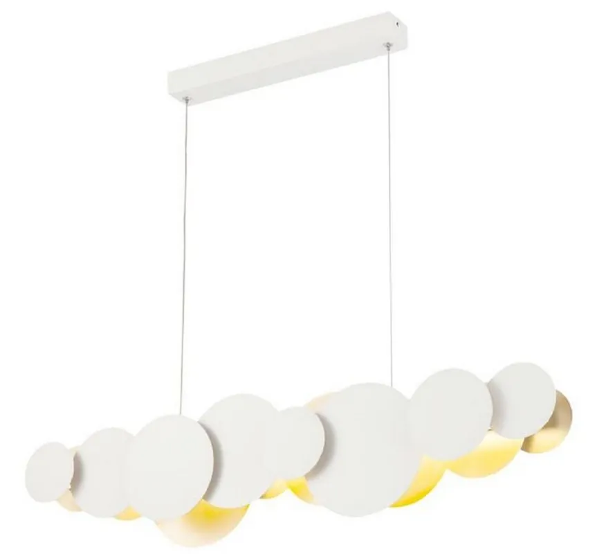 Casa Padrino Lampe Suspendue LED Design Blanc / Or 82 x 8 x H. 38 cm - Lampe Suspendue de Luxe Neu