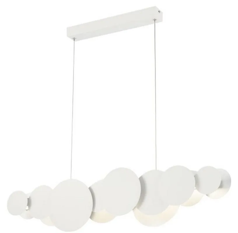 Heißes Angebot Casa Padrino Lampe Suspendue LED Design Blanc / Argent 82 x 8 x H. 38 cm - Lampe Suspendue de Luxe