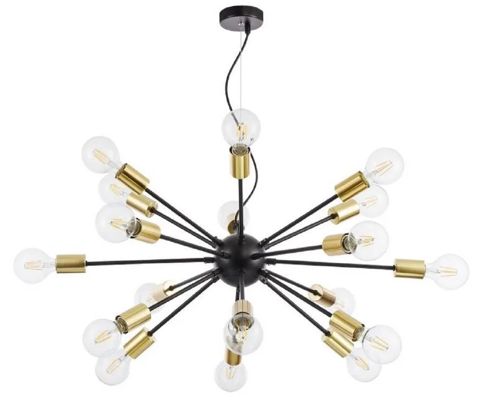 Casa Padrino lampe suspendue de luxe noir / laiton Ø 98 x H. 74,2 cm - Lampe d'Hôtel et de Restaurant Geprüft