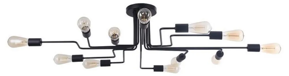 Neu Im Sortiment Casa Padrino lampe couverture design noir 123 x 88 x H. 25,2 cm - Luminaire Moderne avec Cadre en Métal Revêtu et Optique Style Loft Insolite