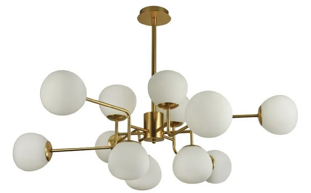 Meistverkauft Casa Padrino Lustre Or / Blanc Ø 110 x H. 42,7 cm - Lustre Moderne avec Abat-Jour en Verre Dépoli Rond