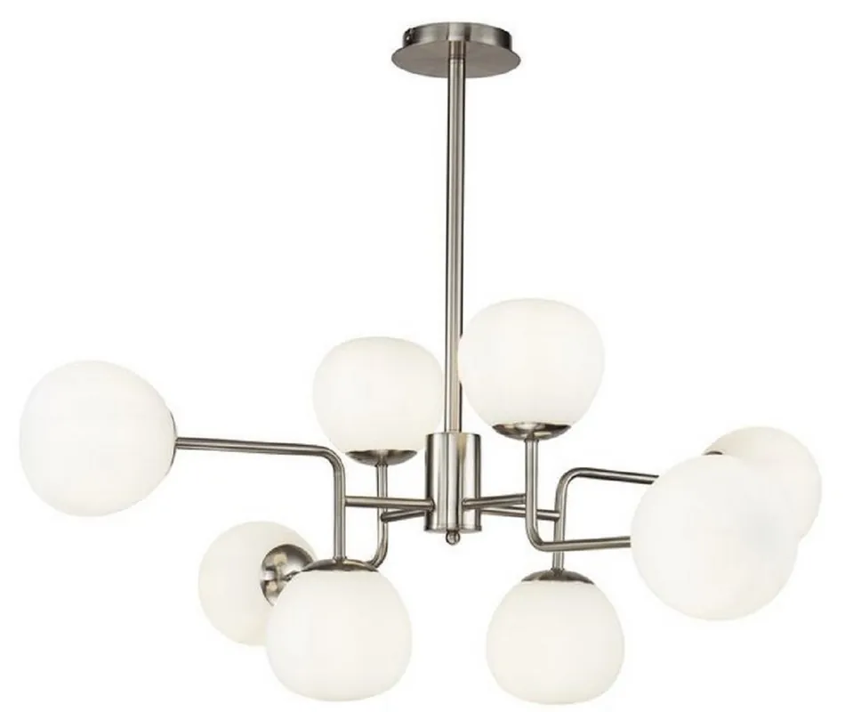 Casa Padrino Lustre Argent / Blanc Ø 96 x H. 26,5 cm - Lustre Moderne avec Abat-Jour en Verre Dépoli Rond Markenprodukt