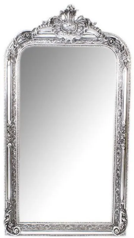 Casa Padrino Miroir Mural Baroque Argent 70 x H. 140 cm - Magnifique Miroir Baroque avec Cadre en Bois et Belles Décorations Angebot