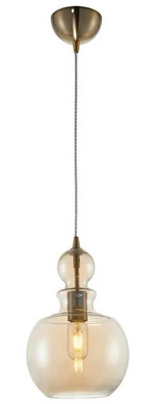 Casa Padrino lampe suspendue bronze / ambre Ø 21,5 x H. 33,4 cm - Lampe Suspendue Réglable en Hauteur Super-Preis