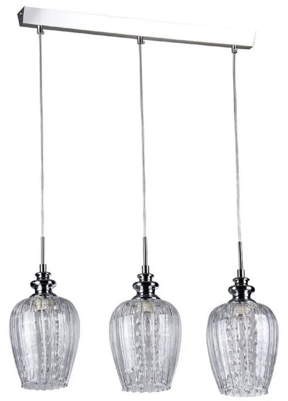 Garantierte Lieferung Casa Padrino lampe suspendue argent 70 x H. 100 cm - Lampe Suspendue avec Magnifiques Suspensions en Cristal