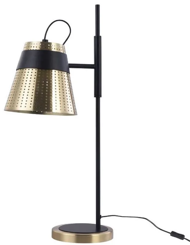 Bestseller Casa Padrino Lampe de Table Or Antique / Noir 17,5 x 26 x H. 55,5 cm - Lampe de Table Moderne avec Abat-Jour en Métal Perforé