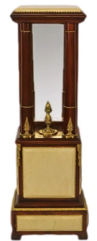 Nur Für Kurze Zeit Casa Padrino Pilier Baroque Brun Foncé / Crème / Laiton 35 x 25 x H. 110 cm - Mobilier Baroque