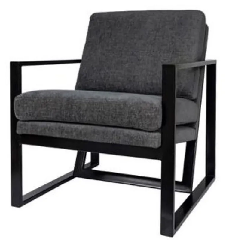 Markenprodukt Casa Padrino fauteuil club de luxe avec structure en métal gris / noir 80 x 70 x H. 85 cm - Mobilier d'Hôtel