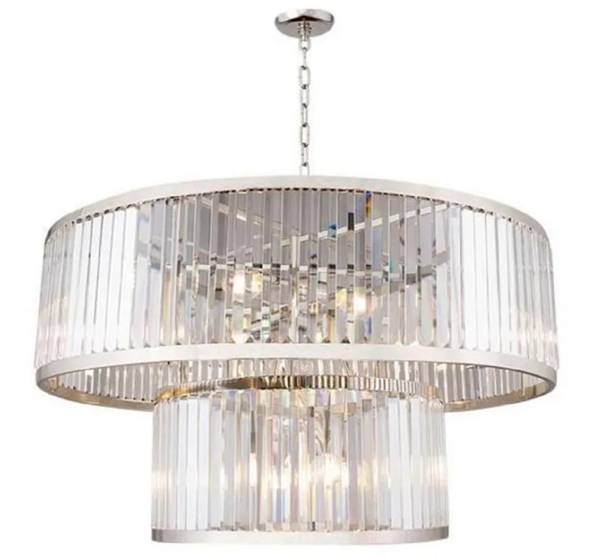 Preiswert Casa Padrino Lustre en Cristal de Luxe Argent Ø 90 x H. 50 cm - Lustre de Hotel & Restaurant - Qualité de Luxe