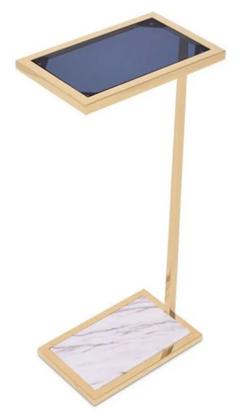Casa Padrino Table d'Appoint de Luxe Or / Noir / Blanc 31 x 20 x H. 72 cm - Mobilier Design Preis Gesenkt
