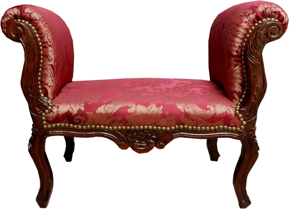 Tabouret Baroque Casa Padrino Bordeaux / Marron - Mobilier Banc Must-Have