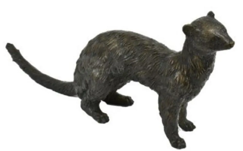 Casa Padrino figure de luxe en bronze hermelin belette bronze / noir 45 x 10 x H. 20 cm - Figurine de décoration élégante Sichere Zahlung