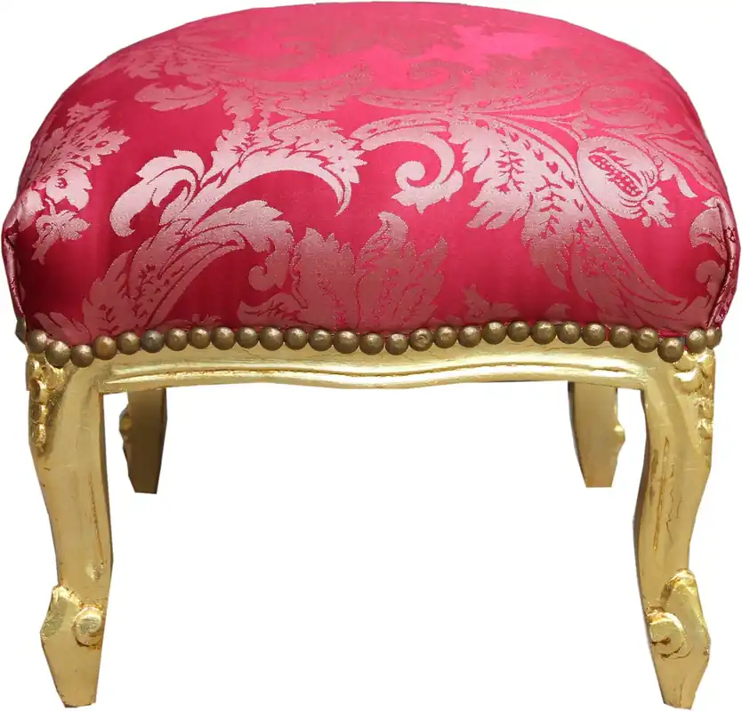 Sale Repose-pieds baroque Casa Padrino Bordeaux / Or - Meubles anciens - Tabouret