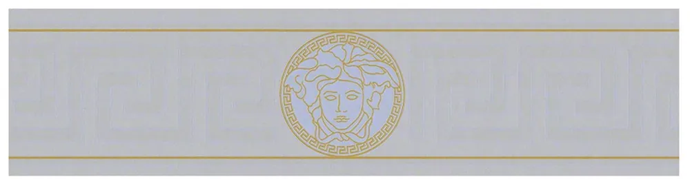 Beliebt Versace Papier Peint Non Tissé Baroque Design Grec 935225 Argent / Or - Bordure - Papier Peint Design - Qualité de Luxe