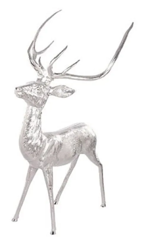Casa Padrino figurine cerf de renne en aluminium argent 73 x 82 x H. 150 cm - Figurine Déco Neu Im Sortiment