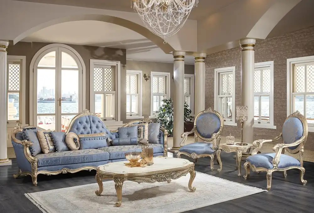 Casa Padrino ensemble de salle de séjour baroque de luxe - 1 Canapé Chesterfield & 1 Table Basse & 2 Chaises de Salon & 1 Table d'Appoint - Meubles de Salon Baroques Solange Der Vorrat Reicht