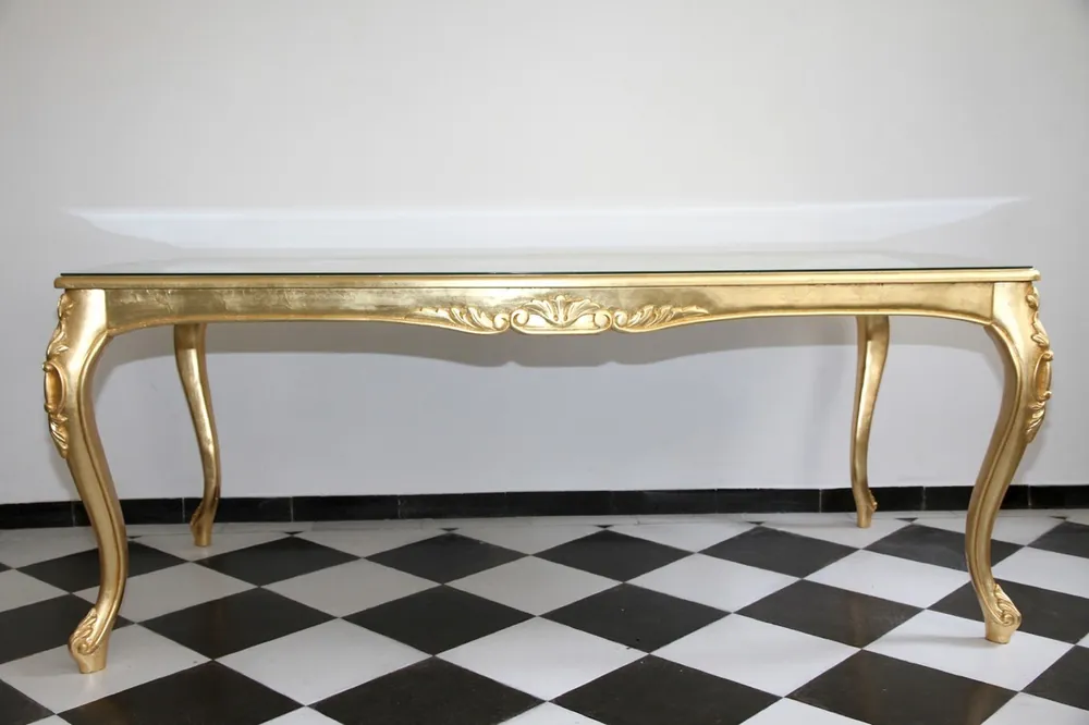 Table de salle à manger de luxe Casa Padrino Baroque doré, 240 cm x 100 cm - Table de salle à manger - Fabriquée en Italie - Collection Luxury Jetzt Bestellen