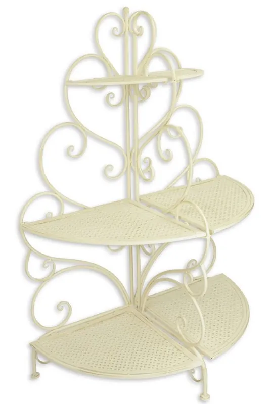 Casa Padrino Rangement Floral Art Nouveau Blanc 83,5 x 43 x H. 119,5 cm - Accessoires de Décoration de Jardin Must-Have