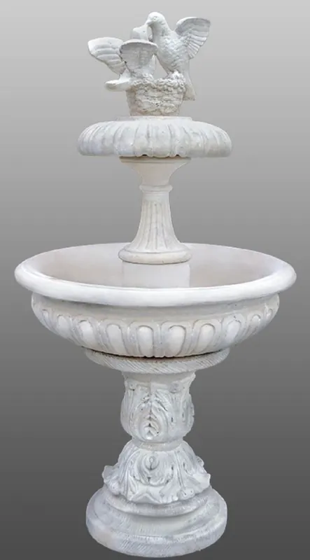 Garantierte Lieferung Casa Padrino fontaine Art Nouveau avec Colombes Décoratives Blanc Ø 96 x H. 175 cm - Fontaines de Jardin Baroque et Art Nouveau