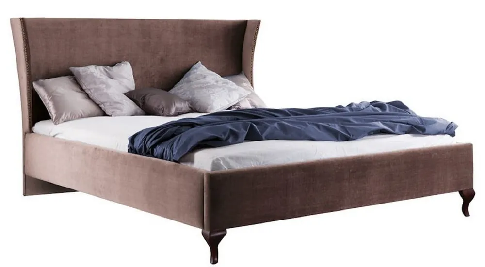 Knallerangebot Casa Padrino lit double art nouveau de luxe taupe / marron foncé 196,4 x 211 x H. 121 cm - Lit Art Nouveau - Mobilier de Chambre Baroque & Art Nouveau