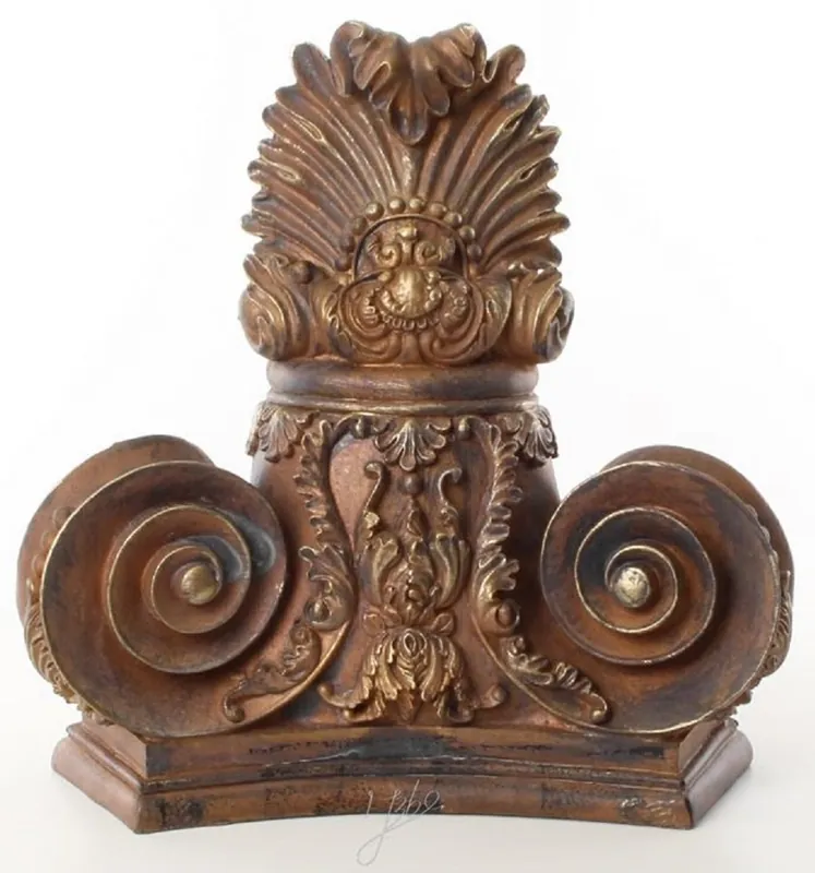 Preiswert Casa Padrino console murale baroque marron antique / or 36 x 14 x H. 35 cm - Console Murale en Polyrésine en Aspect Bois - Décoration Murale de Style Baroque