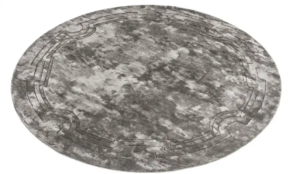 Casa Padrino Tapis de Luxe en Viscose Gris Ø 280 cm - Tapis de Salon Rond Tissé à la Main - Qualité de Luxe Meistverkauft
