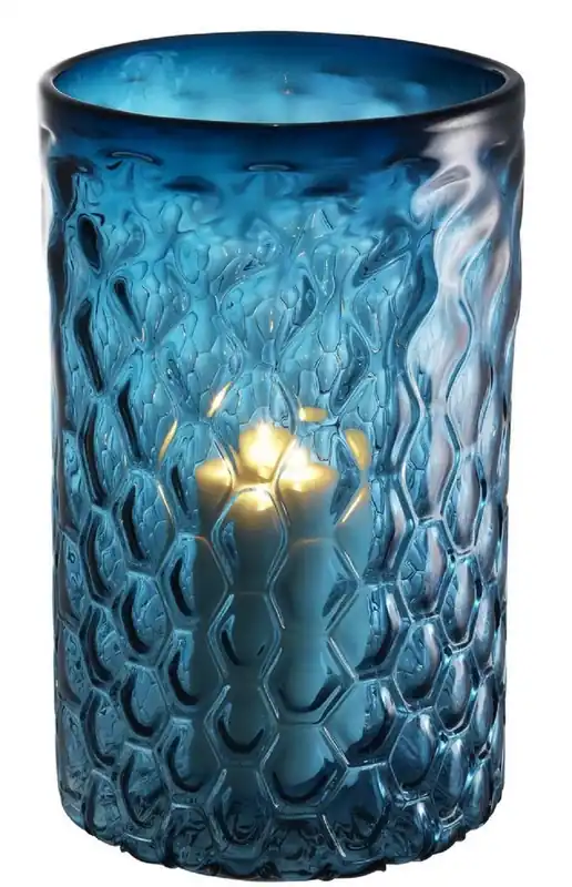Casa Padrino porte-bougie de luxe en verre bleu Ø 27 x H. 44 cm - Accessoires pour Hôtels et Restaurants Must-Have