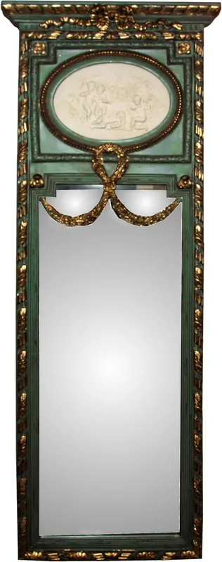 Miroir mural Casa Padrino Rococo doré L 59 x H 161 cm en Vert / Or Antique - Miroir Baroque Noble & Magnificent Aktuell