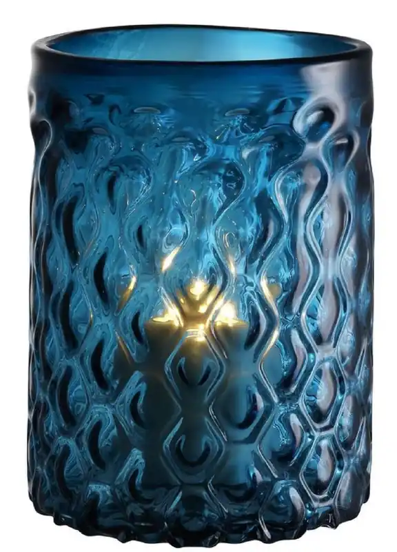 Casa Padrino porte-bougie de luxe en verre bleu Ø 20 x H. 28 cm - Accessoires pour Hôtels et Restaurants Bestseller