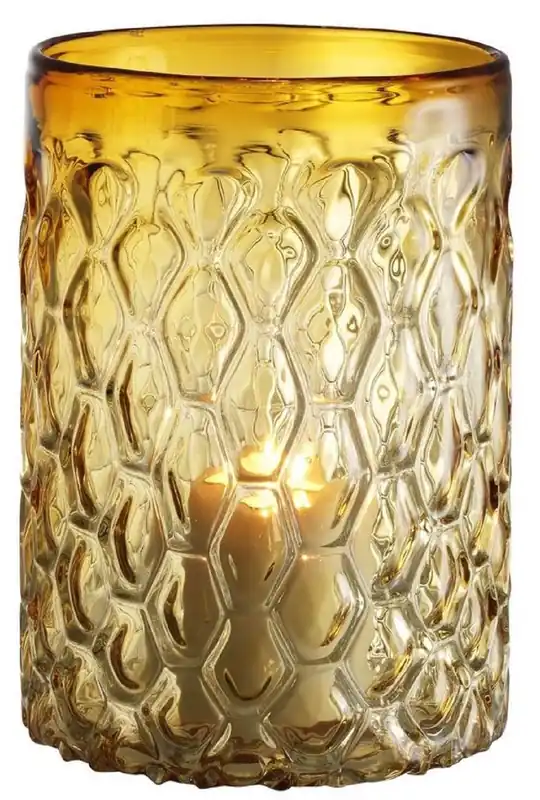 Sonderaktion Casa Padrino porte-bougie de luxe en verre jaune Ø 20 x H. 28 cm - Accessoires pour Hôtels et Restaurants