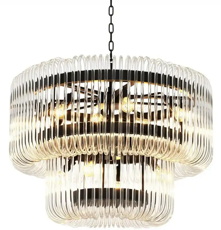 Heißes Angebot Casa Padrino lustre de luxe bronze / verre clair Ø 80 x H. 70 cm - Lustre de Salon Rond