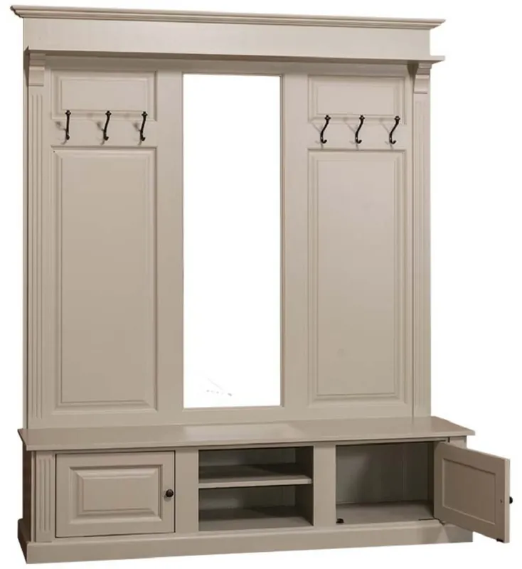 Casa Padrino garde-robe de style campagnard olive 180 x 41 x H. 210 cm - Armoire en Bois Massif avec Miroir - Meubles de Style Campagnard Sale