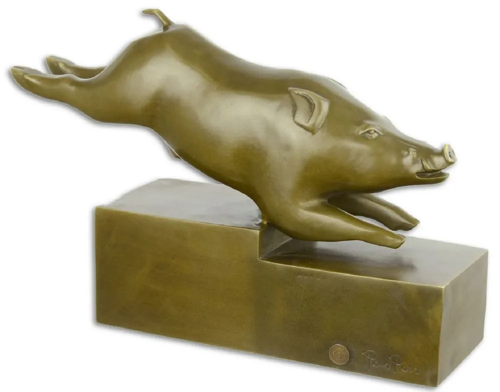 Casa Padrino sculpture en bronze de luxe de verrat bronze / or 35,5 x 10,3 x H. 23,2 cm - Statue Déco en Bronze Online Kaufen