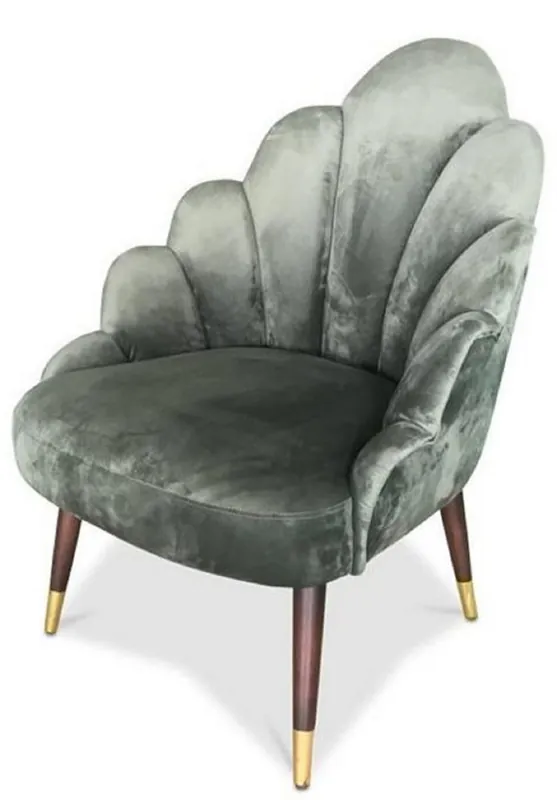Casa Padrino fauteuil de salon velvet olive / marron / or 70 x 79 x H. 93 cm - Meubles de Salon de Luxe Wochenendangebot