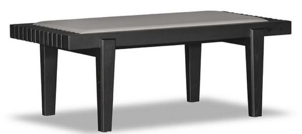 Casa Padrino banc de luxe noir / beige 160 x 47 x H. 42 cm - Banc en Chêne Massif et Cuir Véritable Sale