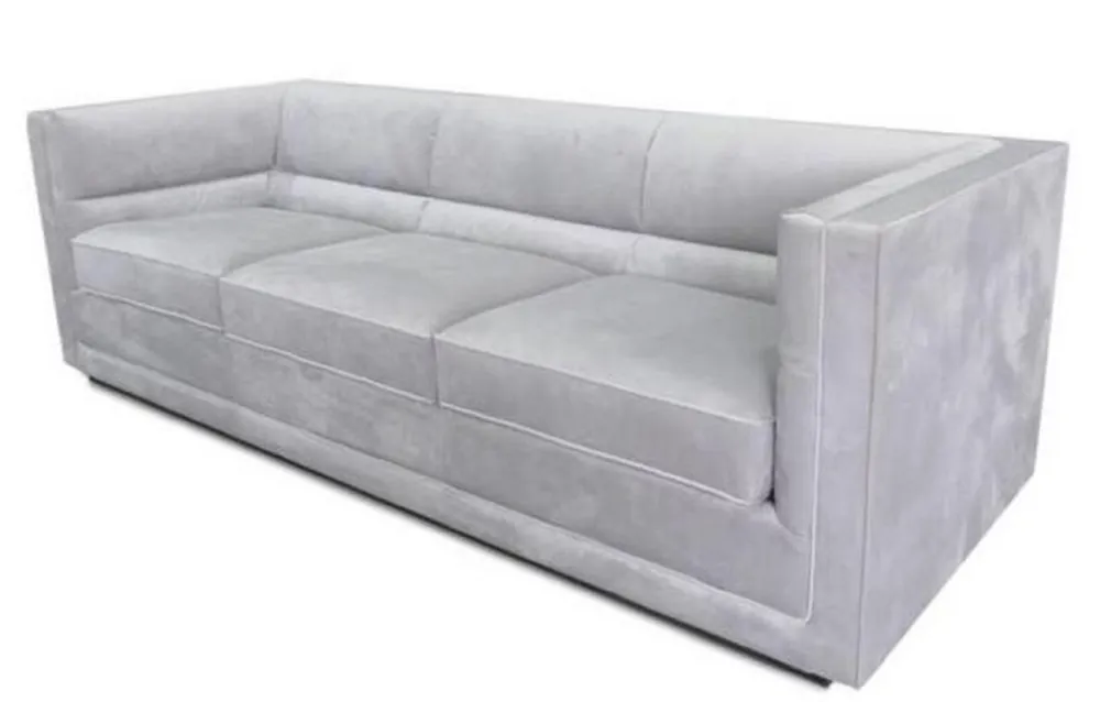 Neue Kollektion Casa Padrino canapé de luxe gris clair 231 x 86 x H. 74 cm - Canapé en Velours de Salon - Meubles de Salon