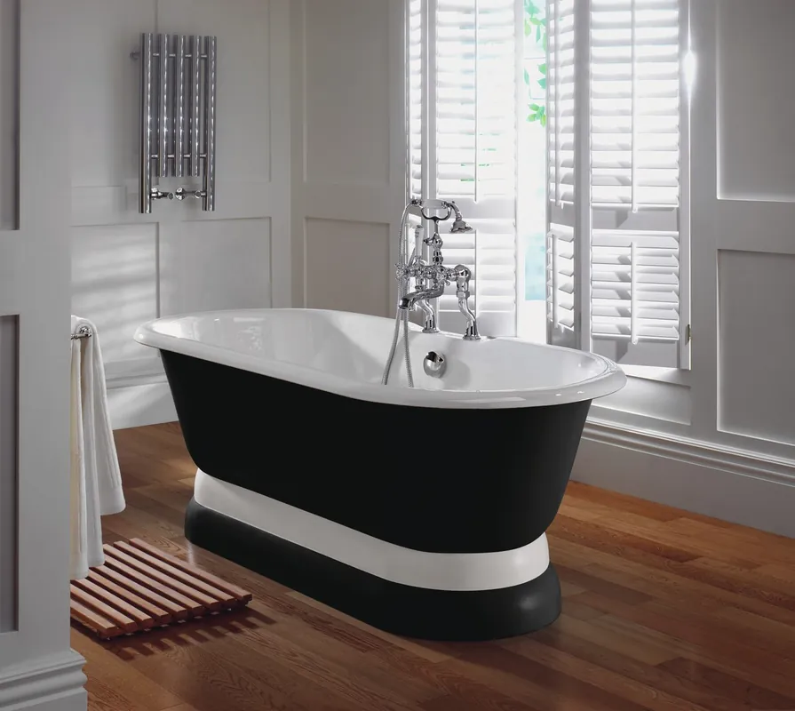 Casa Padrino Baignoire Art Nouveau de Luxe Noir / Blanc 170 x 78 x H. 58,5 cm - Baignoire Détaché - Mobilier de Salle de Bain Preisknaller