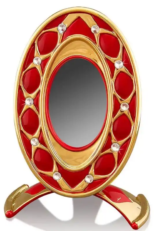 Casa Padrino Cadre de Photo Baroque Rouge / Or 26 x 16 x H. 36 cm - Magnifique Cadre de Photo en Céramique avec Verre de Cristal Swarovski Sofort Bestellen
